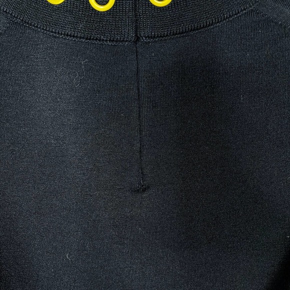 Tory Burch Navy Blue Small S Grommet Turtleneck Sweater Merino Wool Thick Knit - Picture 7 of 11